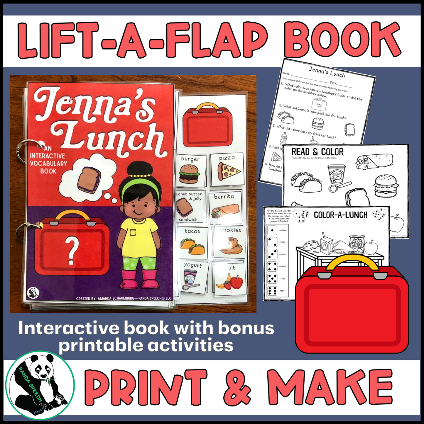 Jenna's Lunch Lift a Flap Book (Print & Make Book)