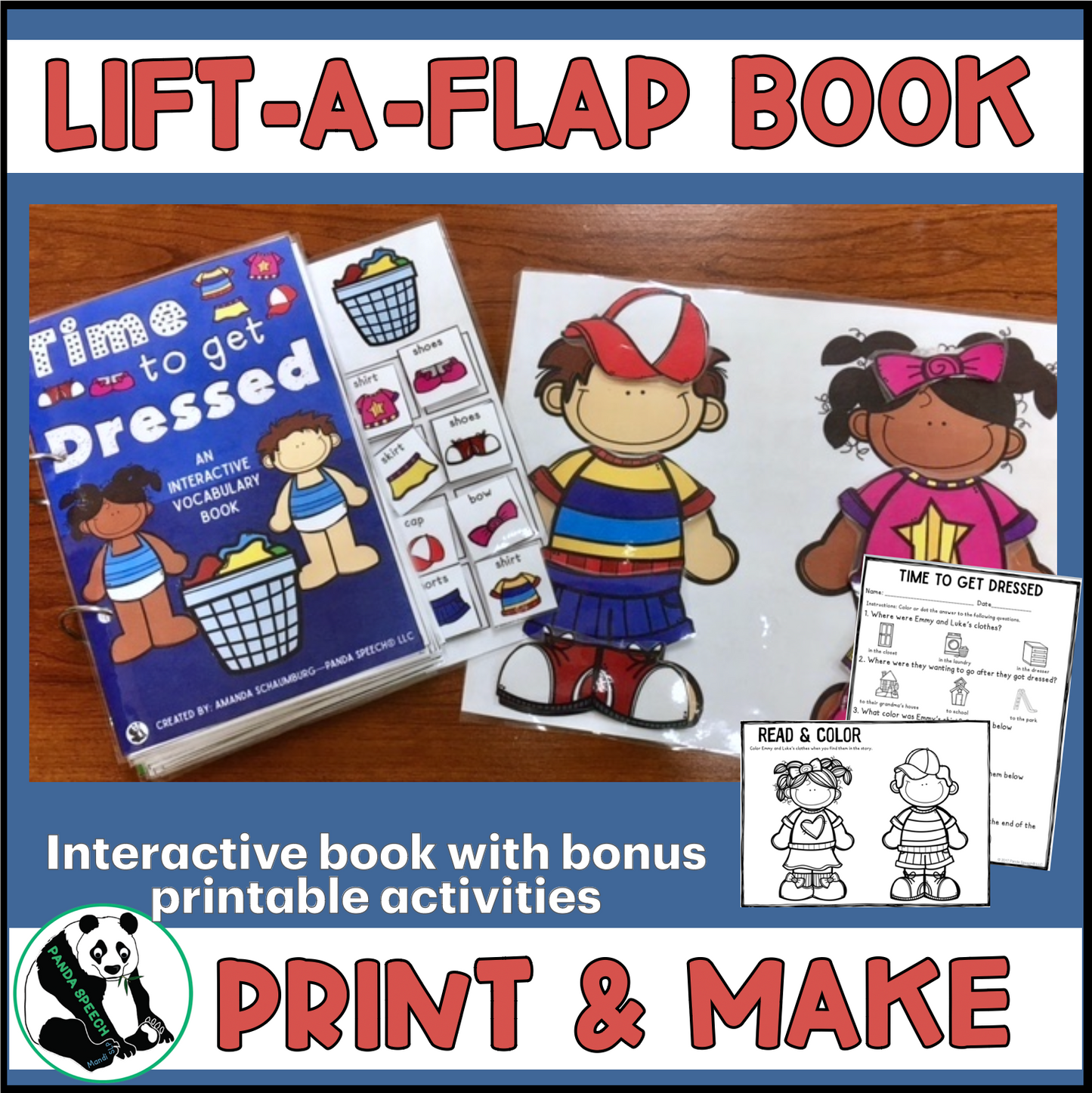 Time to Get Dressed! Lift a Flap Book (Print & Make Book)