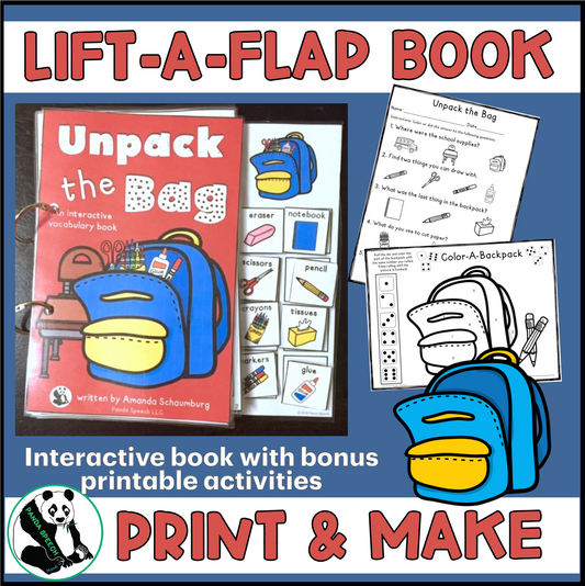 Unpack the Bag Lift a Flap Book (Print & Make Book)