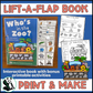 Who's in the Zoo Lift a Flap Book (Print & Make Book)