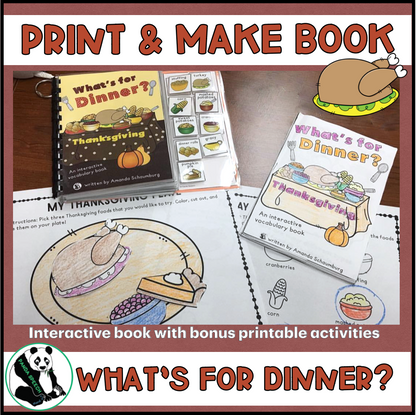 What's For Dinner? An Interactive book and carft with BOOM Card Book Option (PRINT & MAKE BOOK)
