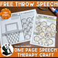 Free Throw Speech One Page Articulation & Language Craft