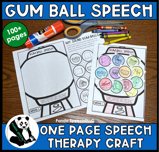 Gum Ball Speech ~ One Page Articulation & Language Craft