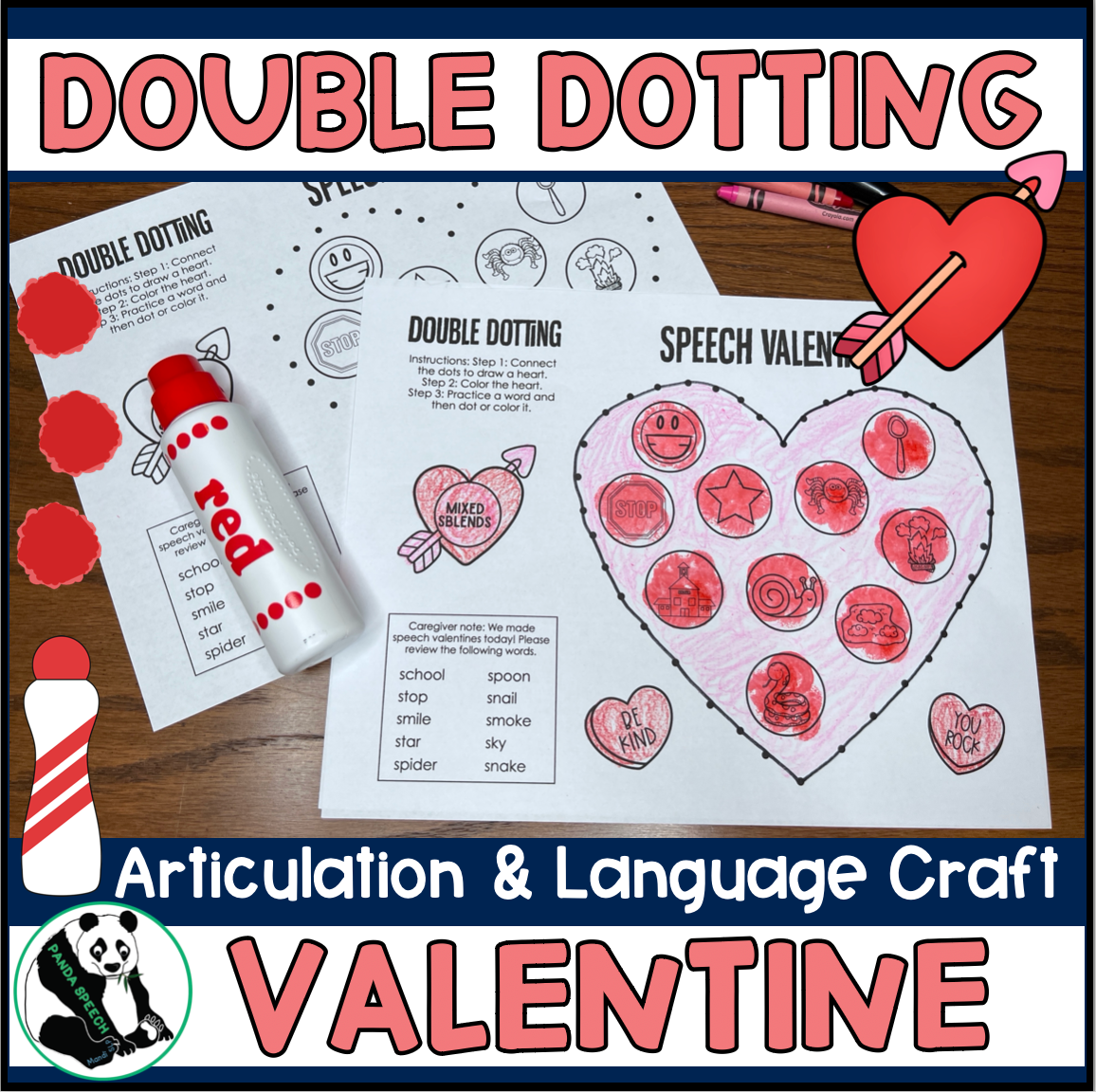 Double Dotting Speech Valentine ~ A Speech Therapy Art Activity