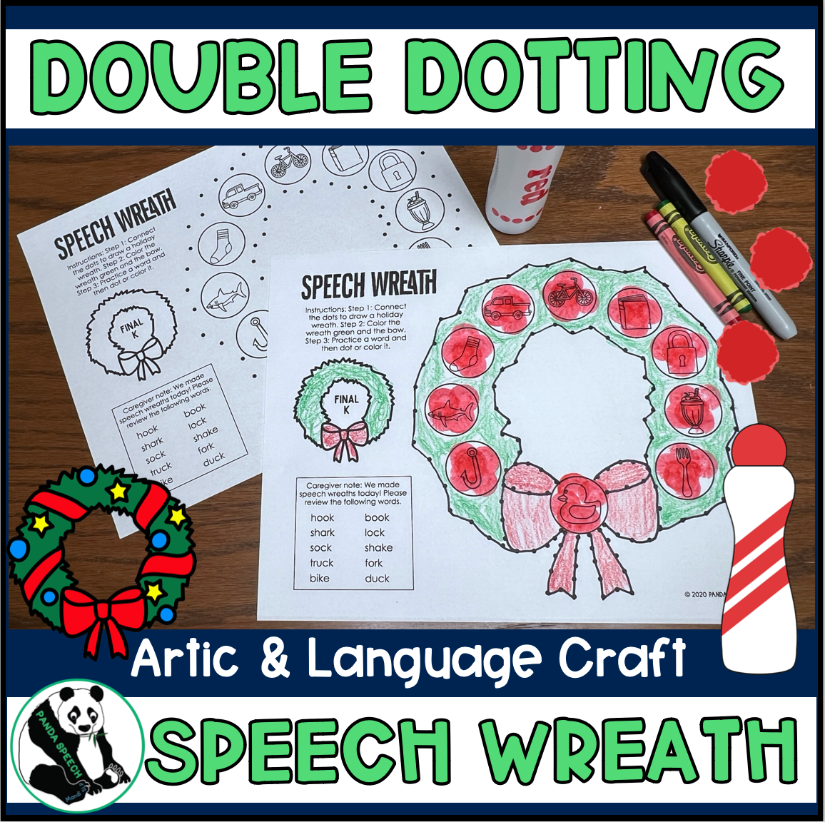 Double Dotting Speech Wreath ~ A Speech Therapy Art Activity