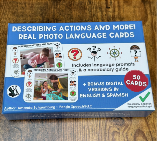 Real Photo Language Cards: Describing Actions & More (Physical Cards)