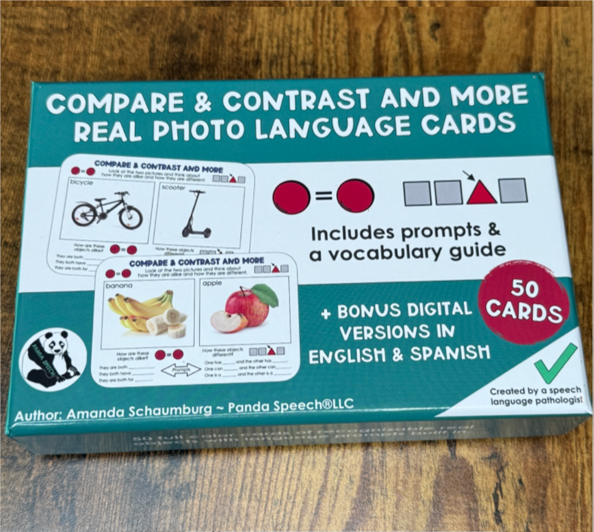 Real Photo Language Cards: Compare and Contrast & More (Physical Cards)