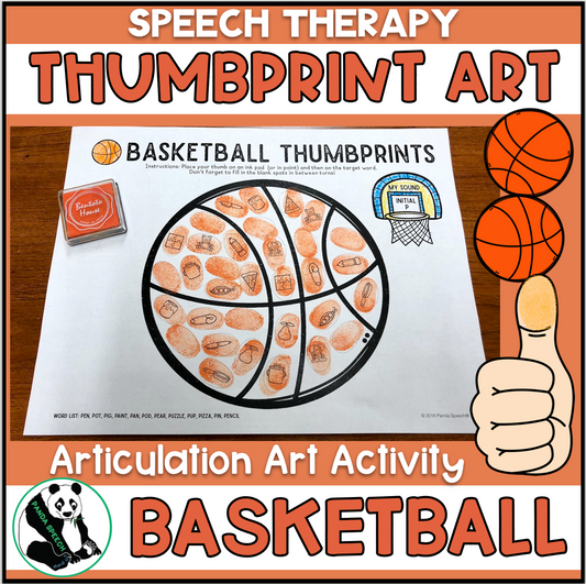 Basketball Thumbprints A Speech Therapy Craft Activity ~ Articulation Practice