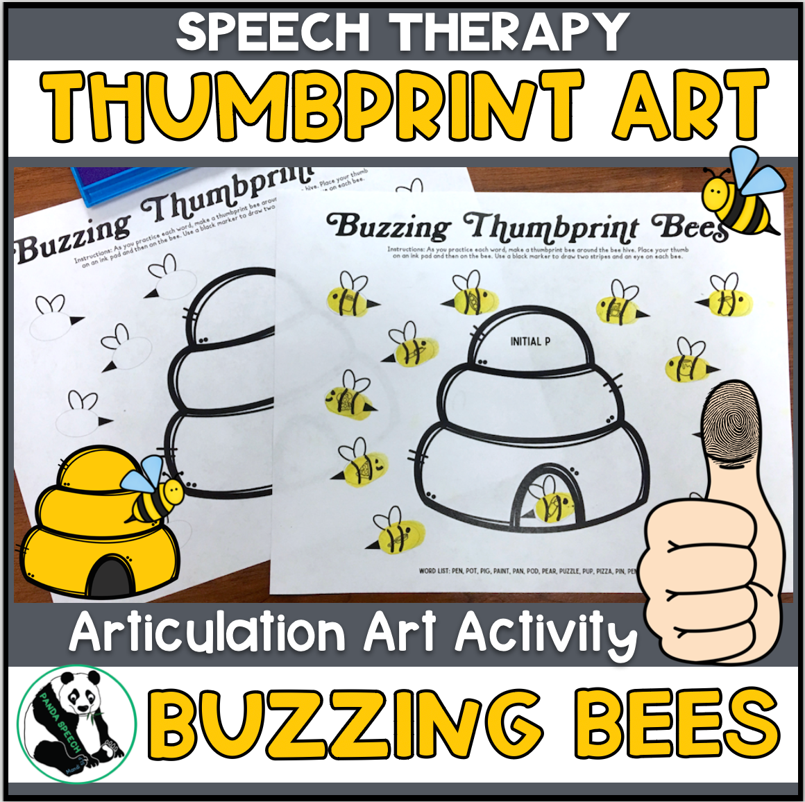 Buzzing Bees Thumbprints A Speech Therapy Craft Activity ~ Articulation Practice