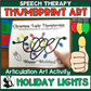 Holiday Lights Thumbprints A Speech Therapy Craft Activity ~ Articulation Practice