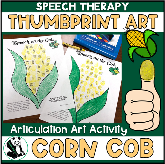 Corn on the Cob Thumbprints A Speech Therapy Craft Activity ~ Articulation Practice