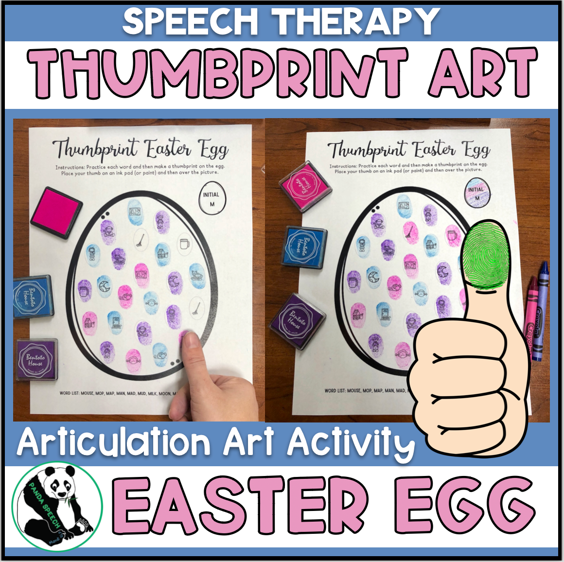 East Egg Thumbprints A Speech Therapy Craft Activity ~ Articulation Practice