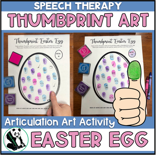 East Egg Thumbprints A Speech Therapy Craft Activity ~ Articulation Practice (Copy)