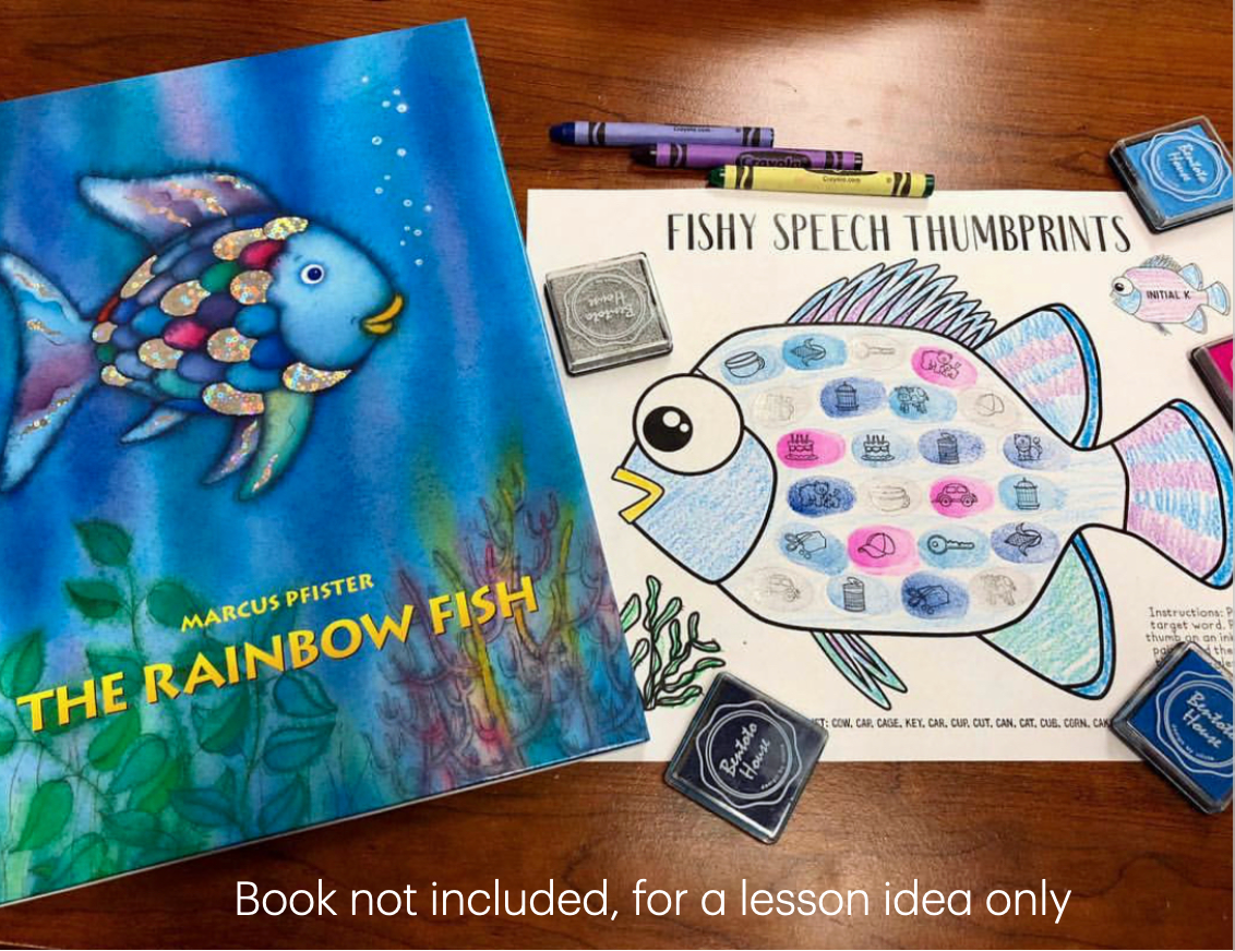 Fishy Thumbprints A Speech Therapy Craft Activity ~ Articulation Practice