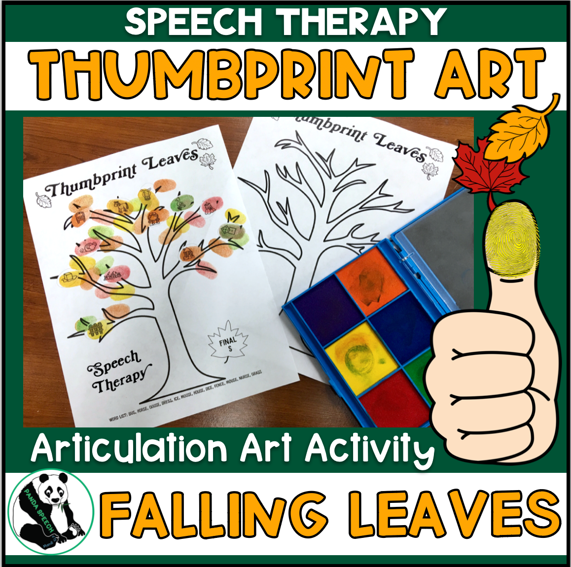 Falling Leaves Thumbprints A Speech Therapy Craft Activity ~ Articulation Practice