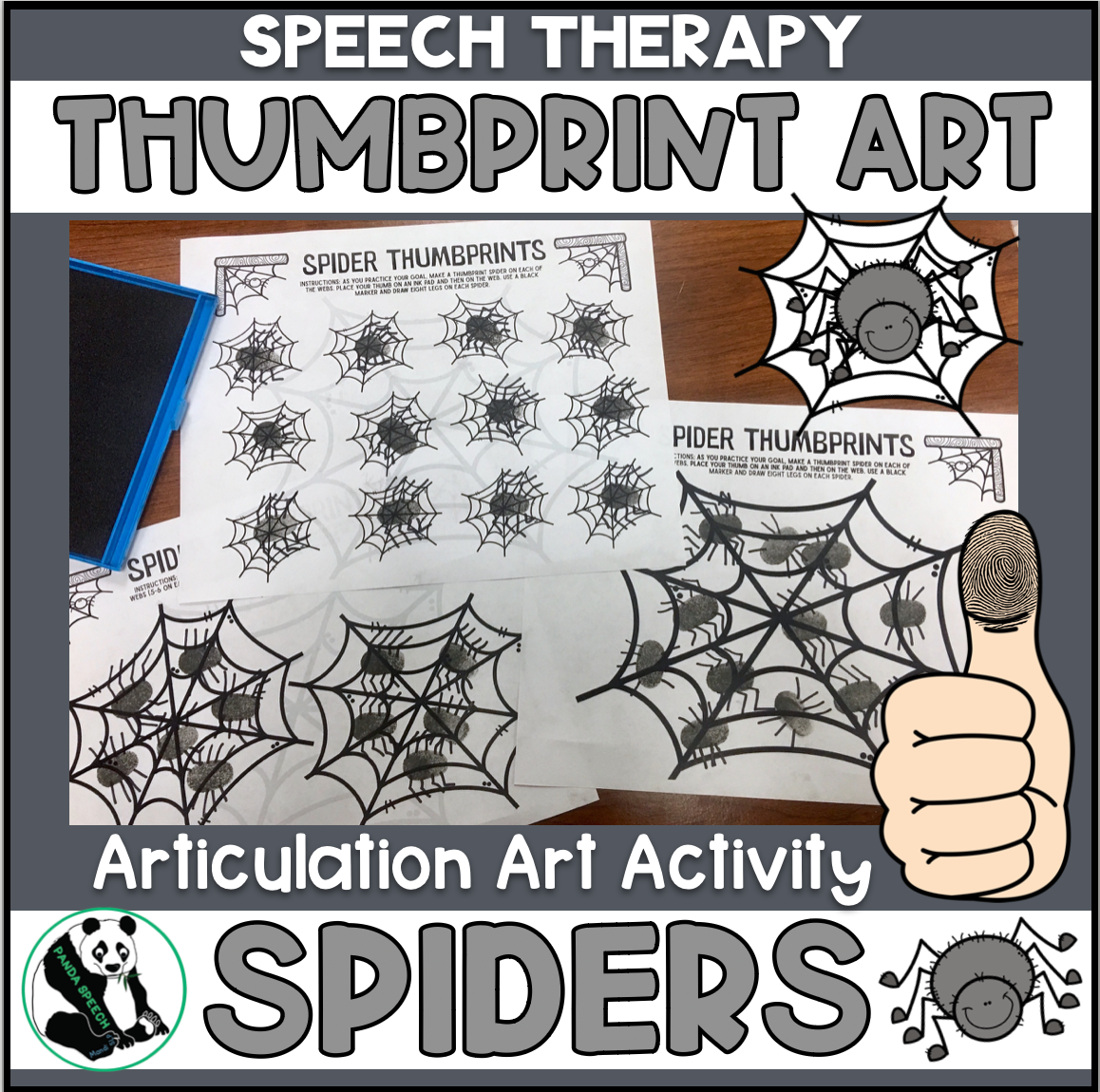 Spider Thumbprints A Speech Therapy Craft Activity ~ Articulation Practice