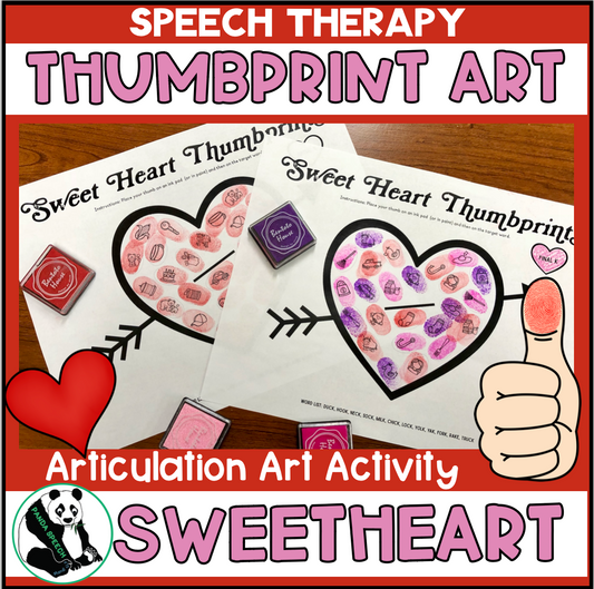 Sweetheart Thumbprints A Speech Therapy Craft Activity ~ Articulation Practice