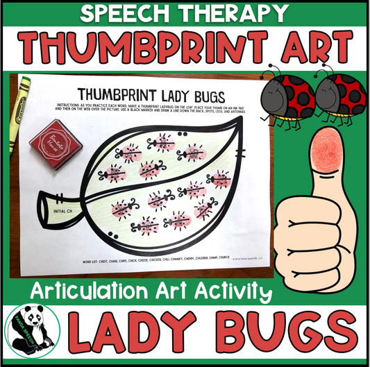 Lady Bug Thumbprints A Speech Therapy Craft Activity ~ Articulation Practice