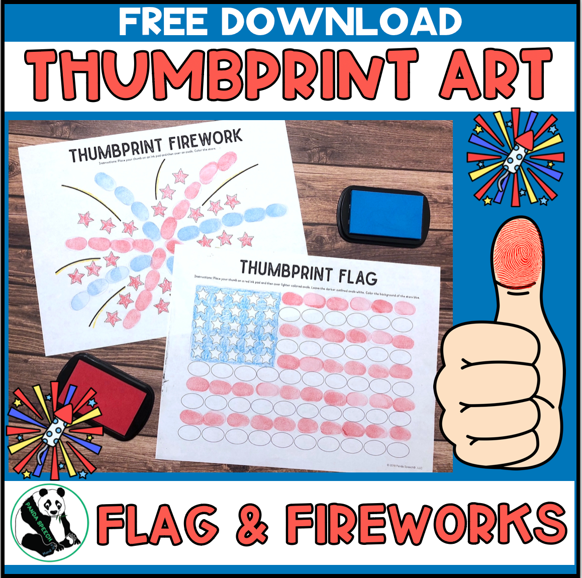 4th of July Thumbprint Craft Freebie