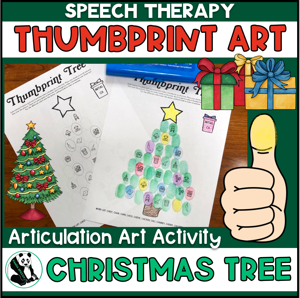 Christmas Tree Thumbprints A Speech Therapy Craft Activity ~ Articulation Practice