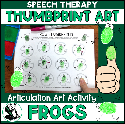 Frog Thumbprints A Speech Therapy Craft Activity ~ Articulation Practice