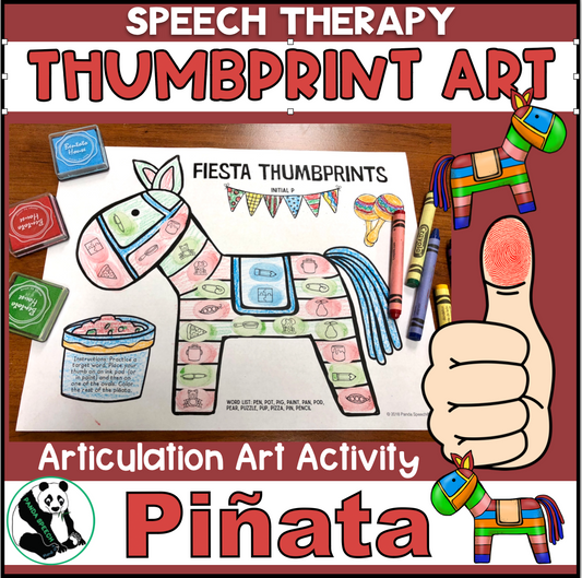 Piñata Thumbprints A Speech Therapy Craft Activity ~ Articulation Practice