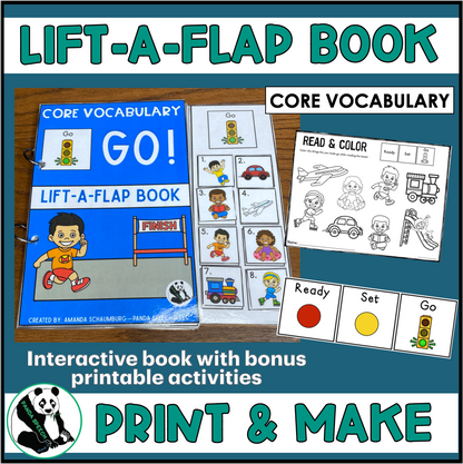 Core Vocabulary GO! Lift A Flap Book (Print & Make Book)