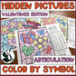 Color by Symbol Hidden Pictures - Valentines ~ A Speech Therapy Articulation Activity (Copy)