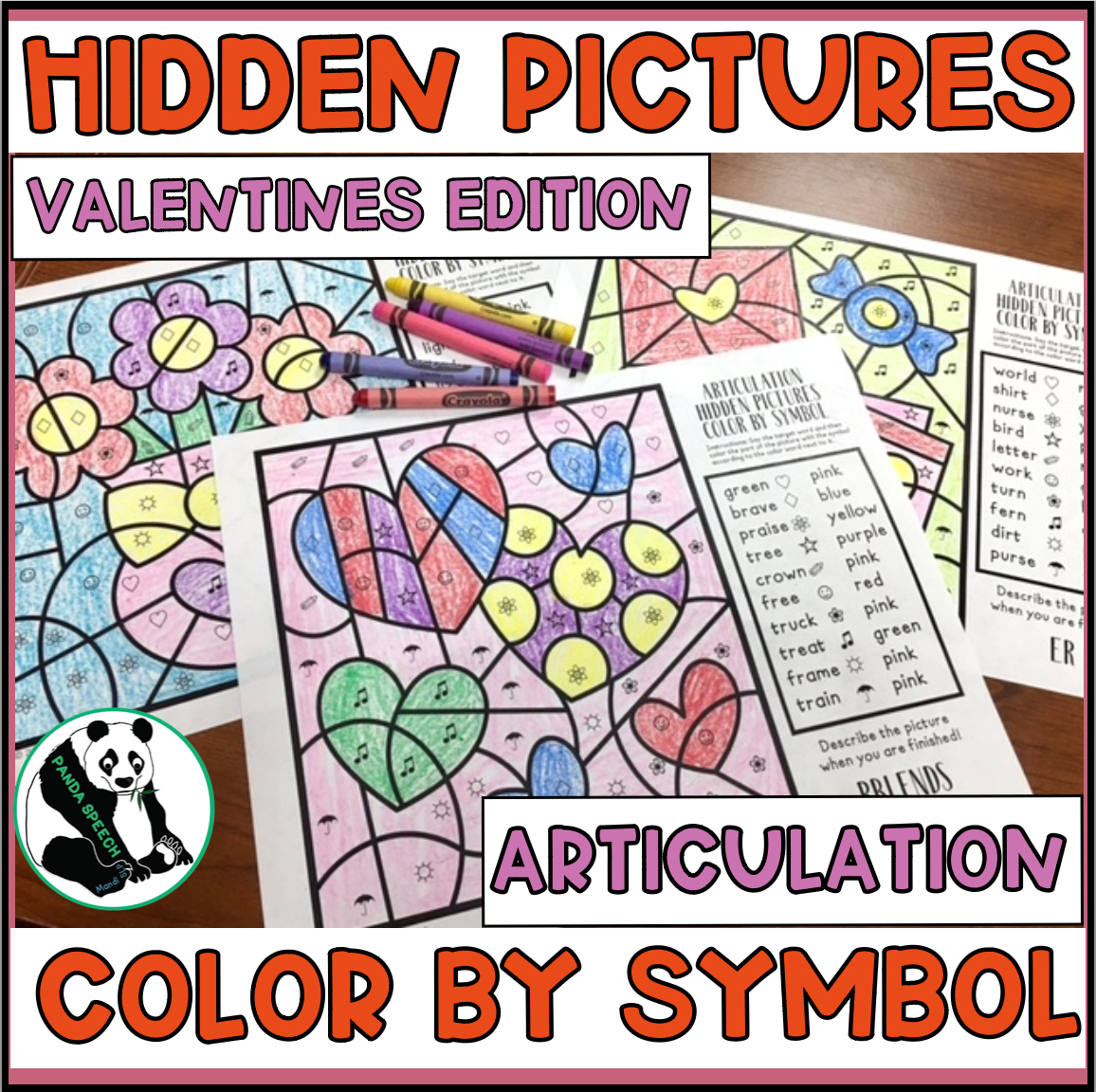 Color by Symbol Hidden Pictures - Valentines ~ A Speech Therapy Articulation Activity (Copy)