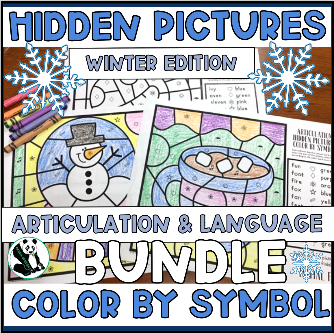 Color by Symbol Hidden Pictures - WINTER ~ A Speech Therapy Activity (Articulation and Language)