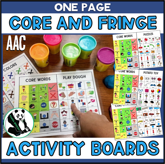 Core and Fringe One Page Activity Boards ~ AAC