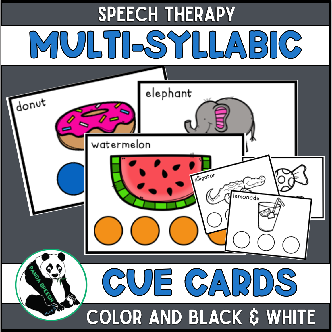 Multi-Syllabic Cue Cards for Speech Therapy (tactile cues!) – Panda ...