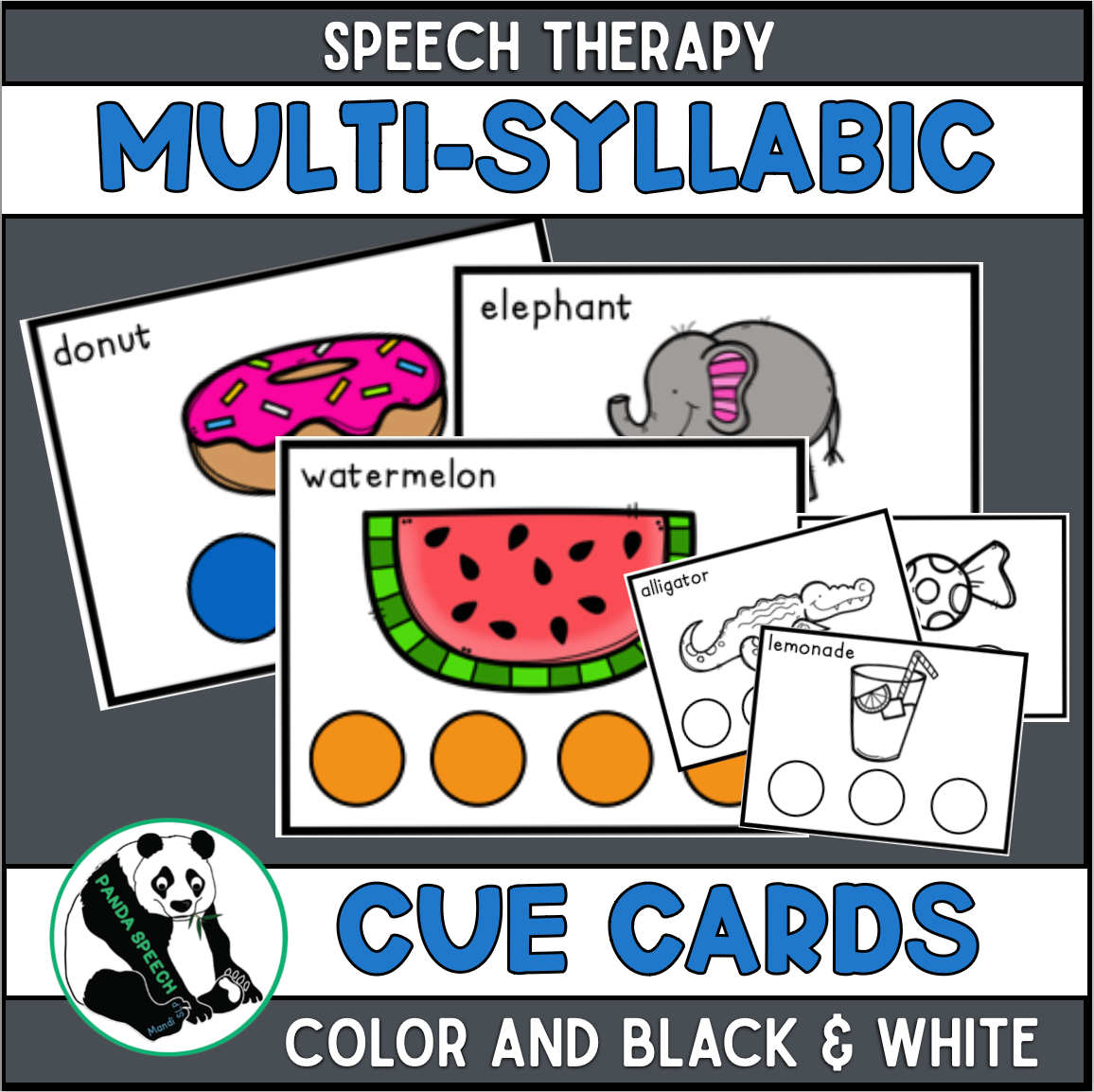 Multi-Syllabic Cue Cards for Speech Therapy (tactile cues!)