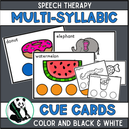 Multi-Syllabic Cue Cards for Speech Therapy (tactile cues!) – Panda ...