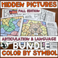 Color by Symbol Hidden Pictures - FALL ~ A Speech Therapy Activity (Articulation and Language)