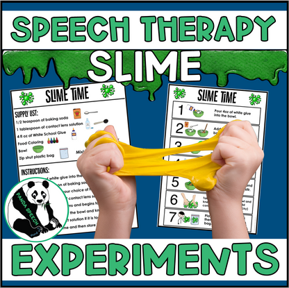 Speech Slime! Speech Therapy Science Experiment Visuals and Worksheets