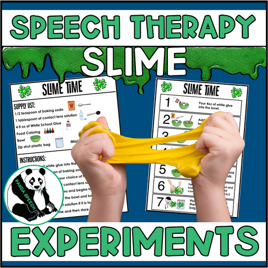 Speech Slime! Speech Therapy Science Experiment Visuals and Worksheets