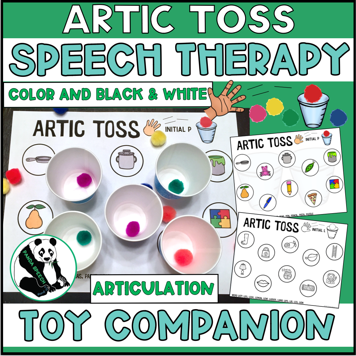 Artic Toss Toy Companion for Pom Poms & Paper Cups (Articulation)