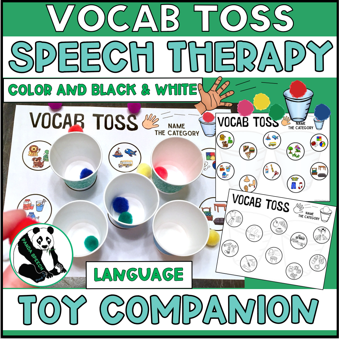 Vocab Toss Toy Companion for Pom Poms & Paper Cups (Articulation)