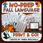 Fall No Prep Language Pack (Huge pack!)