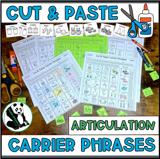 Carrier Phrase Cut & Paste for Articulation 2 levels ~ Print & Go