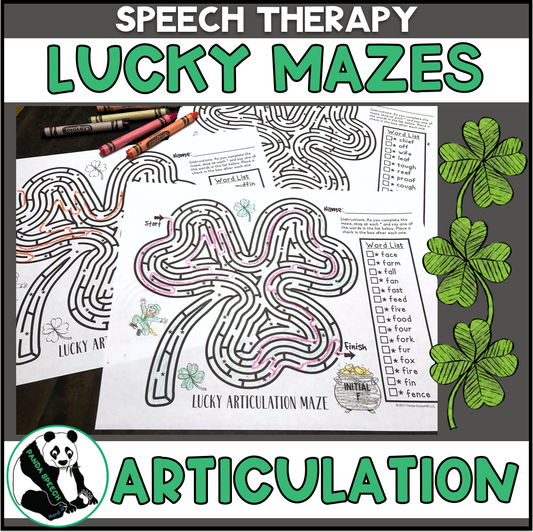 Lucky Articulation Mazes ~ No Prep Speech Therapy