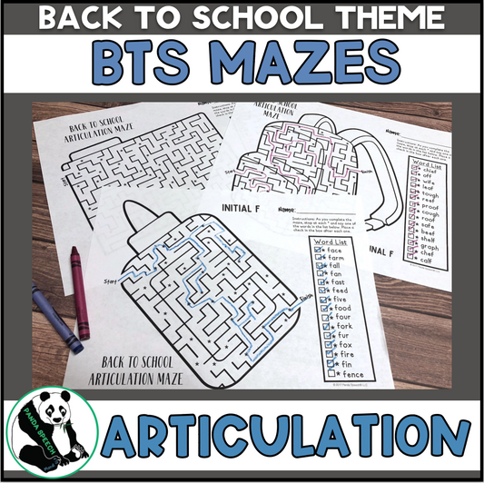 Back to School Articulation Mazes ~ No Prep Speech Therapy