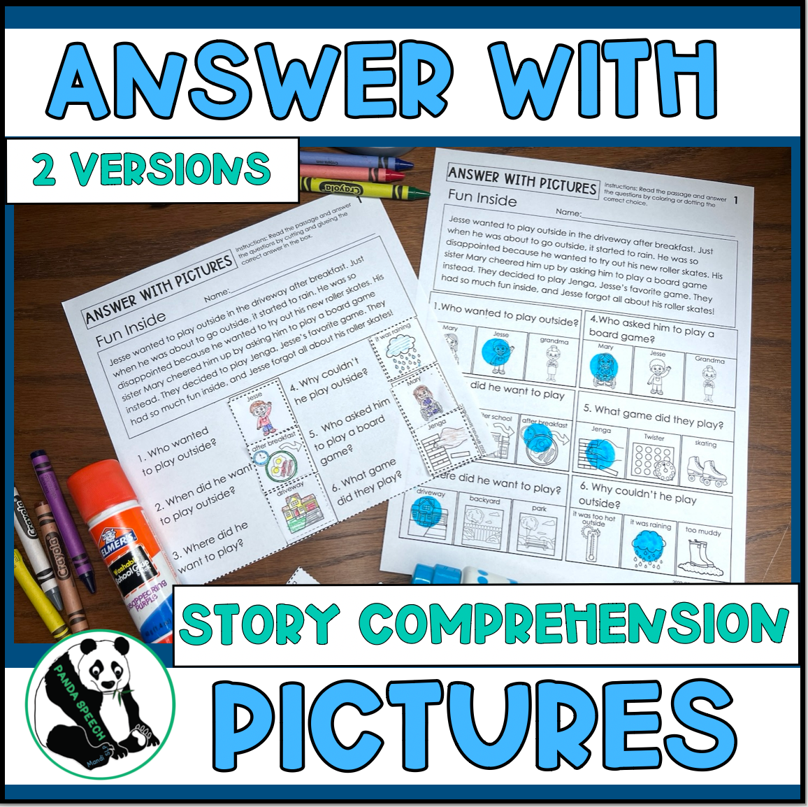 Answer with Pictures ~ Print & Go for WH Questions