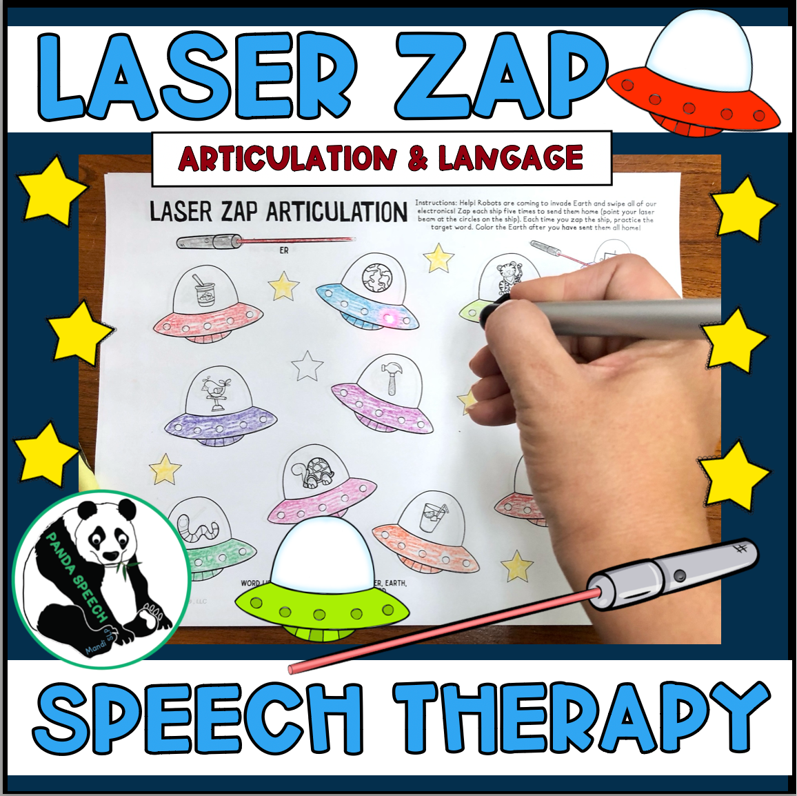 Laser Zap Speech ~ Print & Go for Artic and Language (laser pointers!)