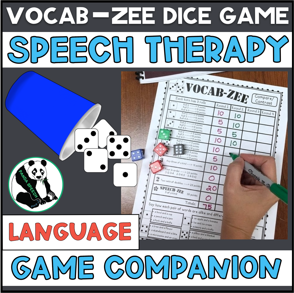 Vocab Zee ~ Articulation Dice Game Companion