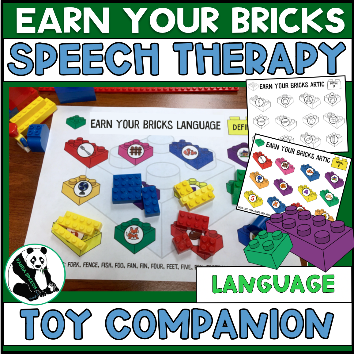 Earn Your Bricks Toy Companion for Language Skills (use with building bricks)