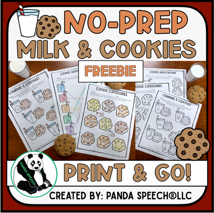 Milk and Cookies Language FREEBIE ~ Print & Go