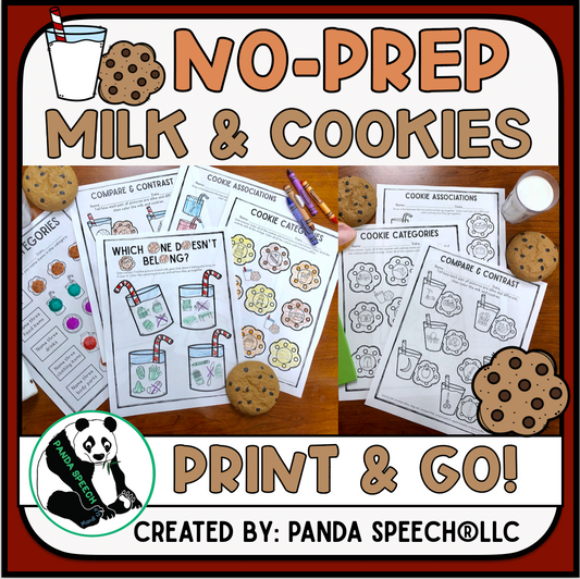 Milk and Cookies No Prep Language Pack (Quick pack!)