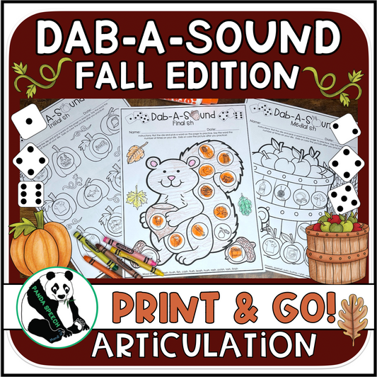 Dab a Sound Fall Edition ~ Print & Go for Articulation Speech Therapy